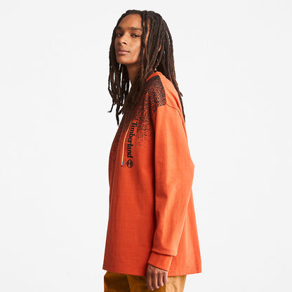 Timberland Mens Outdoor Archive Long-sleeved Graphic T-Shirt in Orange