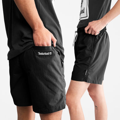 Timberland Mens All Gender Windbreaker Shorts in Black