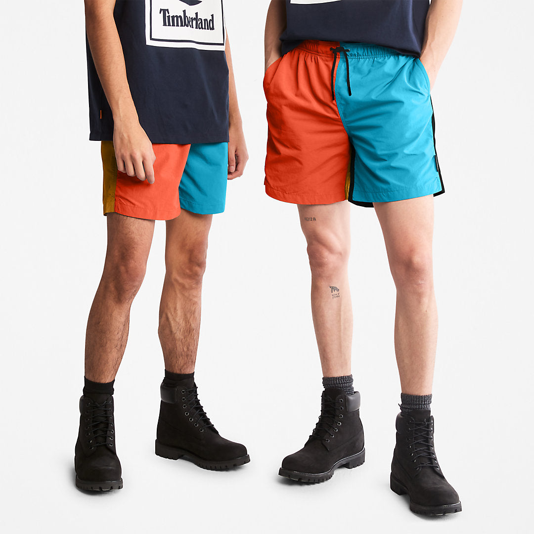 Timberland Mens All Gender Windbreaker Shorts in Orange