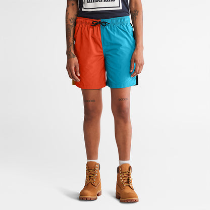Timberland Mens All Gender Windbreaker Shorts in Orange