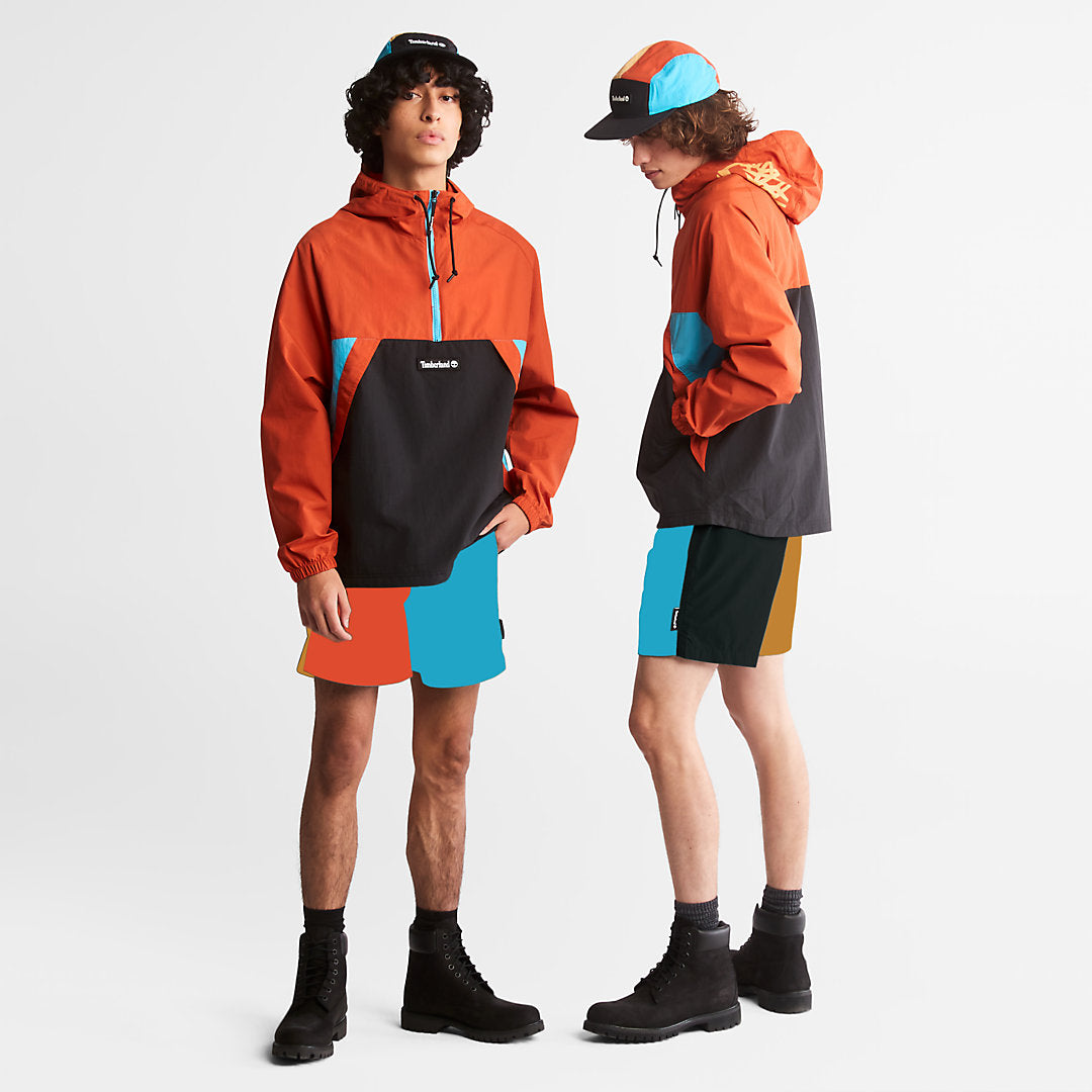 Timberland Mens All Gender Windbreaker Shorts in Orange