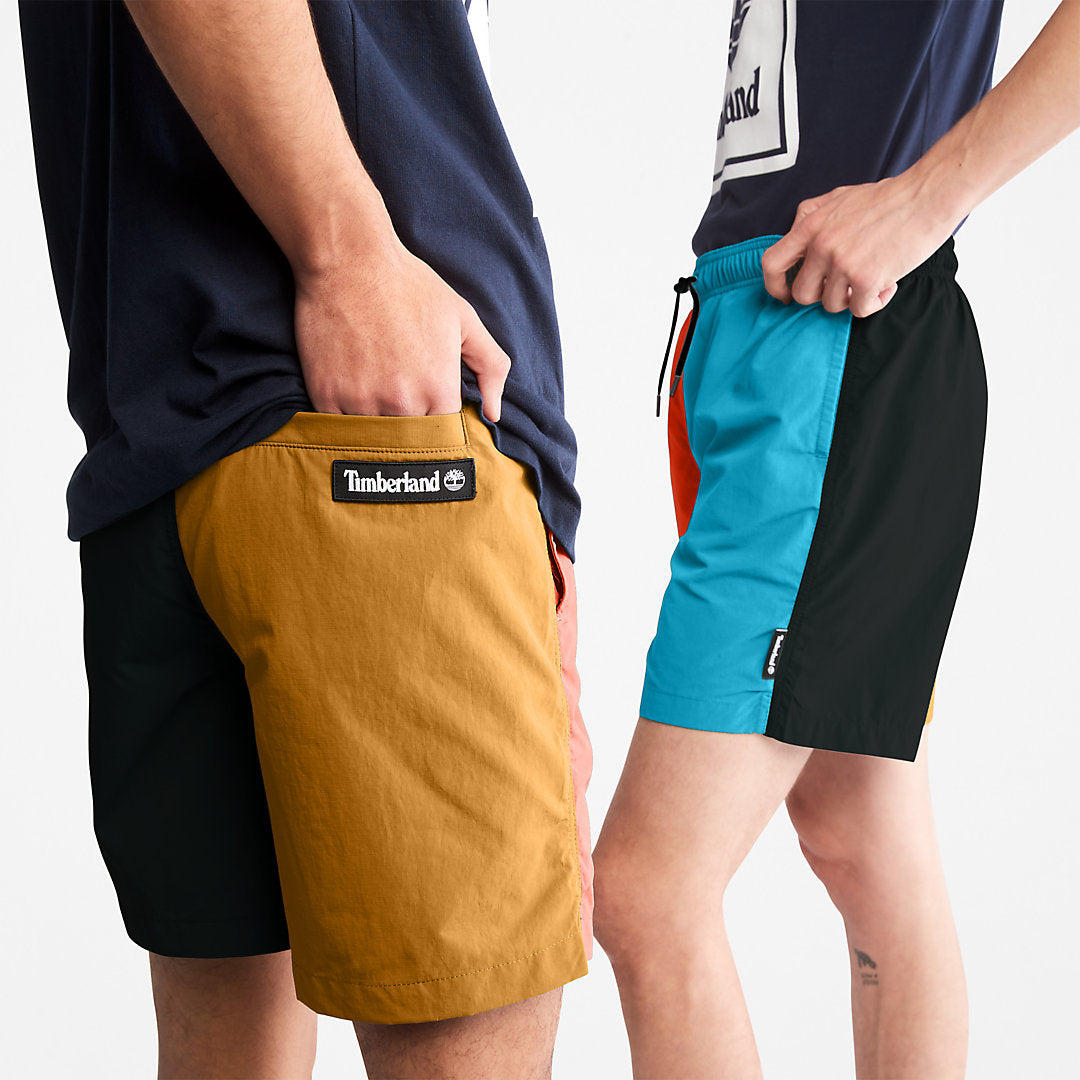Timberland Mens All Gender Windbreaker Shorts in Orange